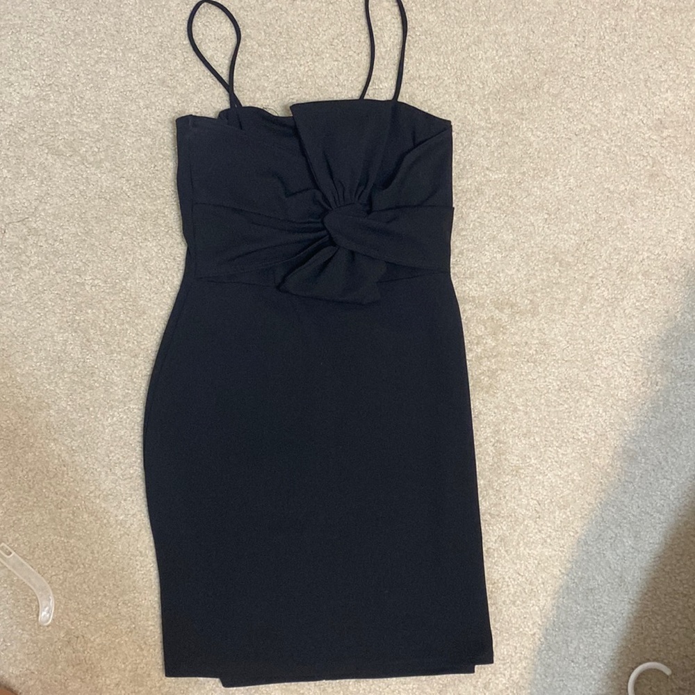 Black dress with bow in front